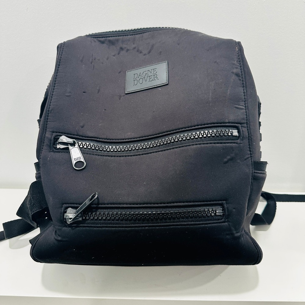 Dagne Dover Dakota Neoprene Backpack Onyx Black Large Minimalist Travel Bag